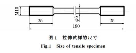 圖1 拉伸試樣的尺寸 圖1 拉伸試樣的尺寸