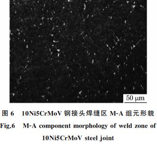 圖6 10Ni5CrMoV鋼接頭焊縫區 MGA組元形貌 圖6 10Ni5CrMoV鋼接頭焊縫區 MGA組元形貌